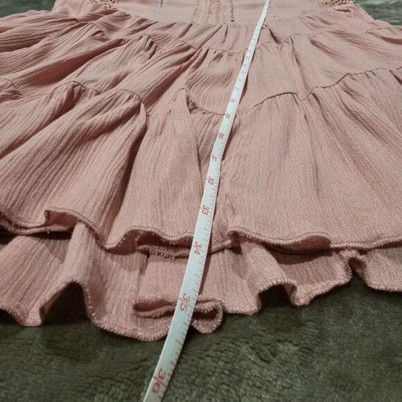 SHE + SKY ✦ Anthropologie Hi-Low Dress ✦ Mauve Cotton Crochet Lace Tiered M NWT - Picture 15 of 16